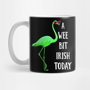 A Wee Bit Irish Today Green Flamingo St Pattys Day Mug